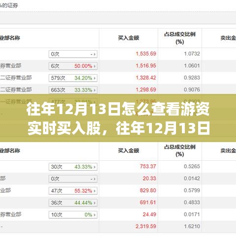 往年12月13日游資實(shí)時(shí)買入股查看指南，深度評(píng)測(cè)與介紹