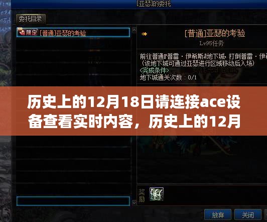 歷史上的12月18日，ACE設(shè)備的實(shí)時內(nèi)容探索之旅