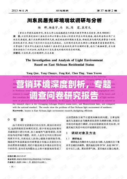 營銷環(huán)境深度剖析，專題調(diào)查問卷研究報告