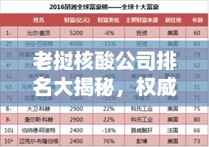 老撾核酸公司排名大揭秘，權威榜單揭曉，這些公司領跑行業(yè)！