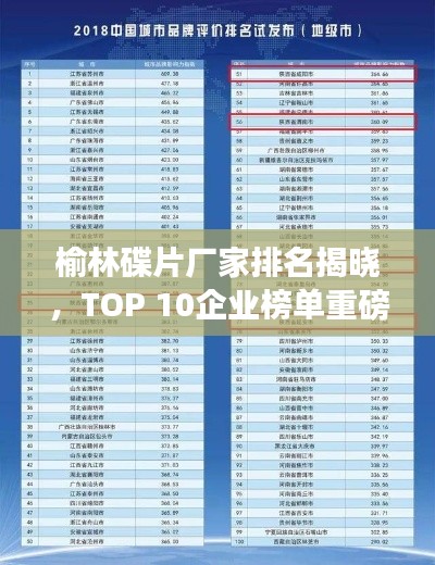 榆林碟片廠家排名揭曉，TOP 10企業(yè)榜單重磅出爐！
