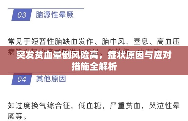 突發(fā)貧血暈倒風(fēng)險(xiǎn)高，癥狀原因與應(yīng)對(duì)措施全解析