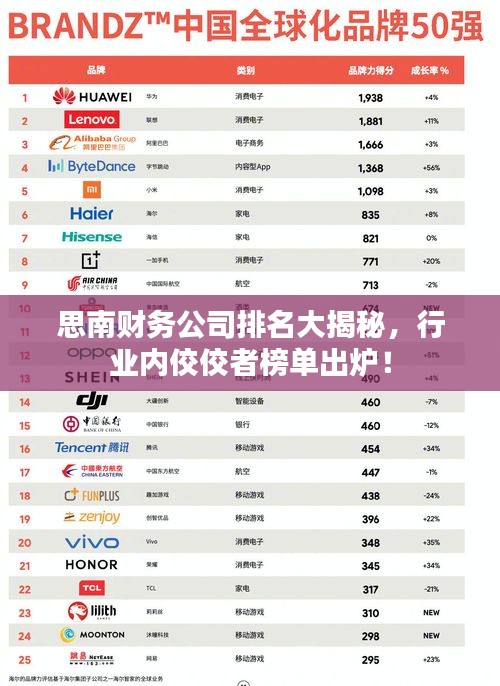 思南財務(wù)公司排名大揭秘，行業(yè)內(nèi)佼佼者榜單出爐！