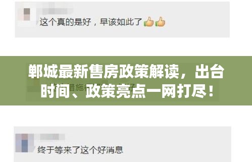 鄲城最新售房政策解讀，出臺(tái)時(shí)間、政策亮點(diǎn)一網(wǎng)打盡！