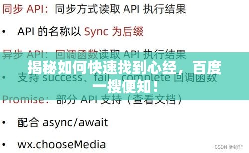 揭秘如何快速找到心經(jīng)，百度一搜便知！