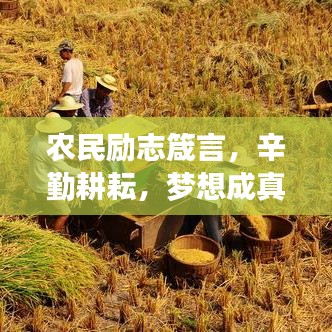 農民勵志箴言，辛勤耕耘，夢想成真時刻