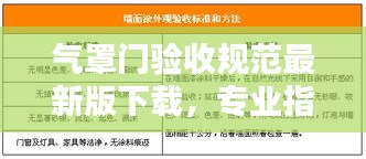 氣罩門驗(yàn)收規(guī)范最新版下載，專業(yè)指南與規(guī)范標(biāo)準(zhǔn)全解析