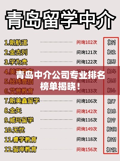 青島中介公司專業(yè)排名榜單揭曉！