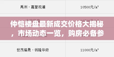 仲愷樓盤(pán)最新成交價(jià)格大揭秘，市場(chǎng)動(dòng)態(tài)一覽，購(gòu)房必備參考